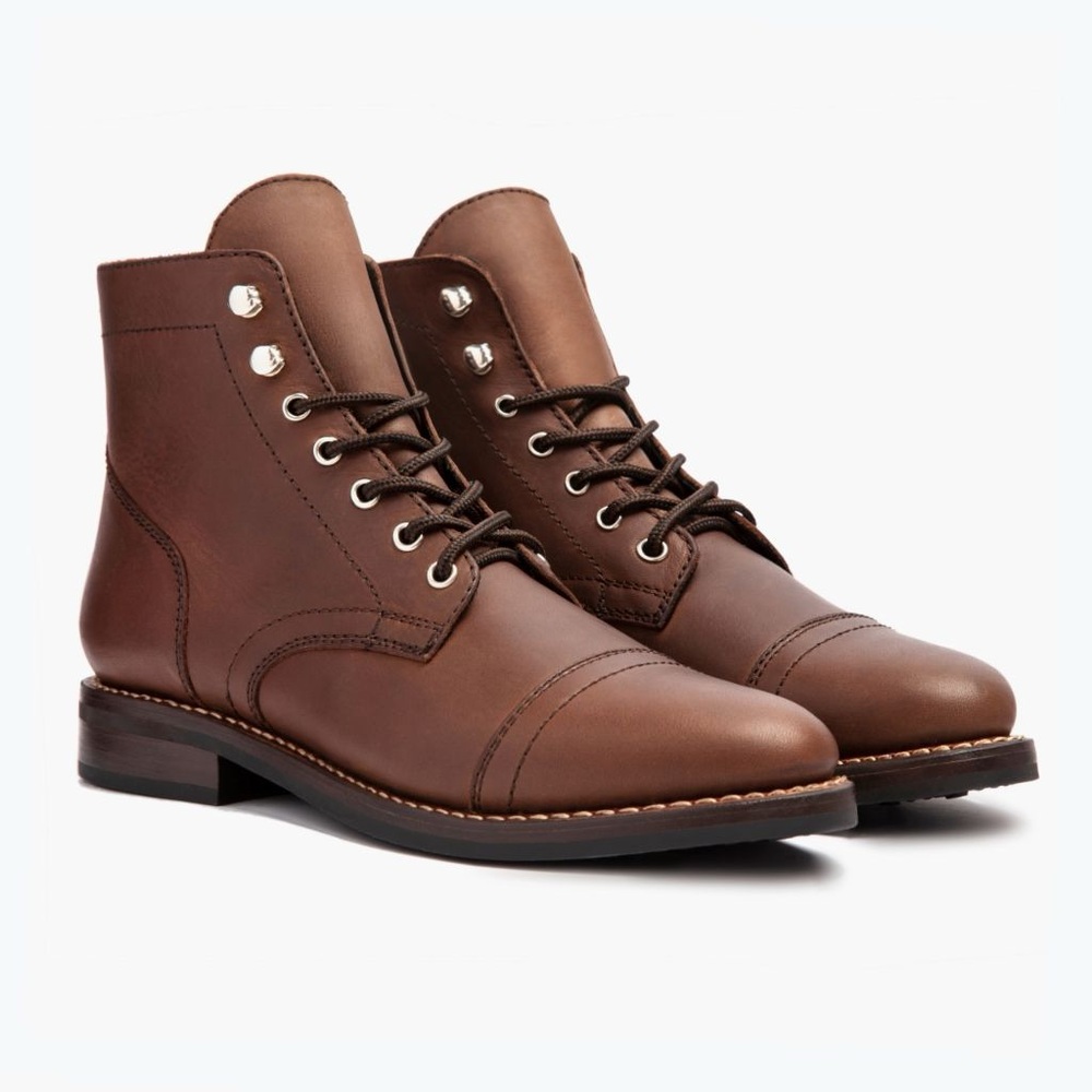 Thursday Boot Company Brown Lace Up Boots Captain color whiskey